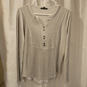 Jane and Delancey Light Gray Long Sleeve Henley
